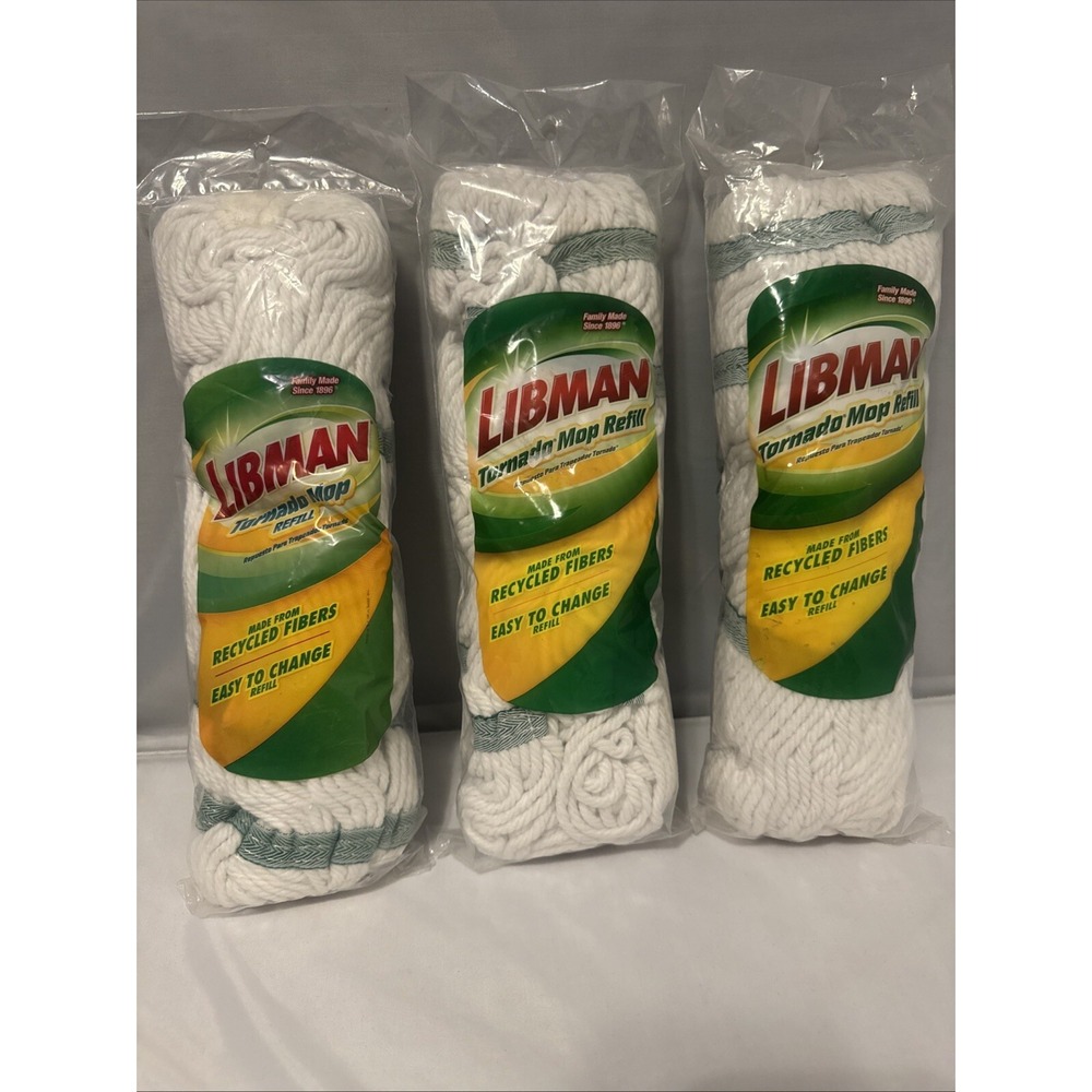 Libman Tornado Mop Refills Recycled Fibers Easy To Change Lot Of 3